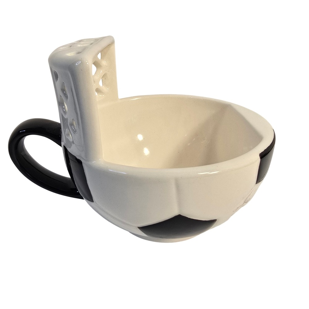 Maxis Creations The Mug With A‎ Goal Soccer Ball Ceramic Novelty Mug White Black